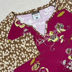 Columbia‎ XCO Women's Floral Print Long Sleeve Top Brown Pink S Small